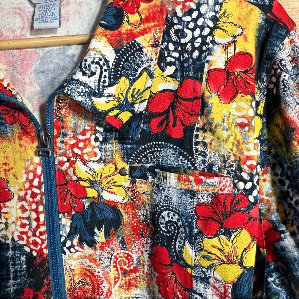 City Blues Colorful Wild Floral Jacket View 3